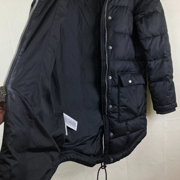 Eddie Bauer Women Sz M Black Goose Down Puffer Parka Warm Winter Hooded Jacket - Picture 5 of 8